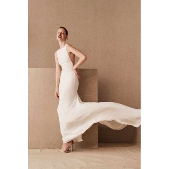 BHLDN Watters Hyde Wedding Gown Size 8 Crepe - Picture 12 of 12
